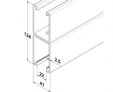 MOFIX SC 41x41Dx2,5 szerelősín ( C sín )
